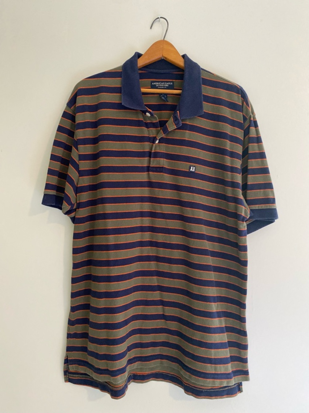 Y2K American Eagle Striped Polo